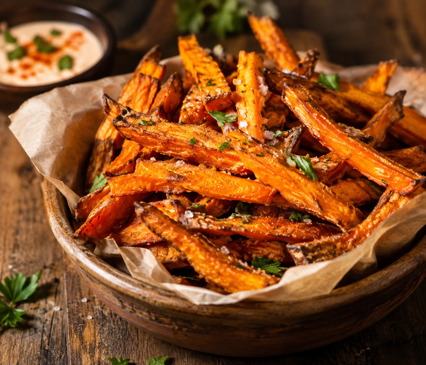 Frites de patates douces au four